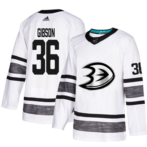 Anaheim Ducks Trikot #36 John Gibson Weiß 2019 All-Star Stitched